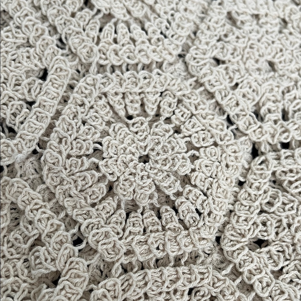 48# Boho NWOT Cream Crochet Sweater - Picture 4 of 11